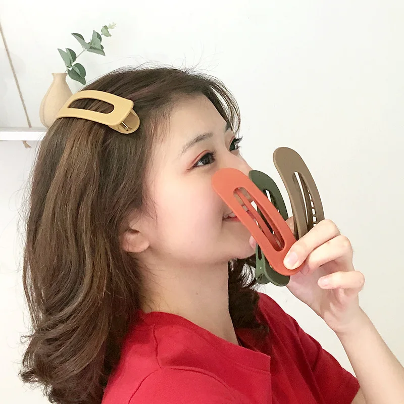 

Hollow Frosted Hair Clip Large Duckbill Clip Korean Side Clip Back Head Hair Big Clips Female заколки Hair Accessories For Women