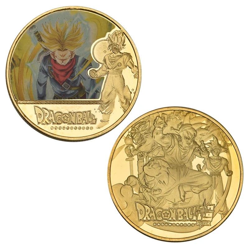 coin 3 5 шт. WR Dragon Ball позолоченные Коллекционные монеты с держателем для монет японский набор монет медаль подарок Прямая поставка - Цвет: coin 3