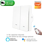 Умный настенный выключатель Tuya ZigBee, дистанционное управление сбез нейтрального провода, работает с Alexa Google 2mqtt