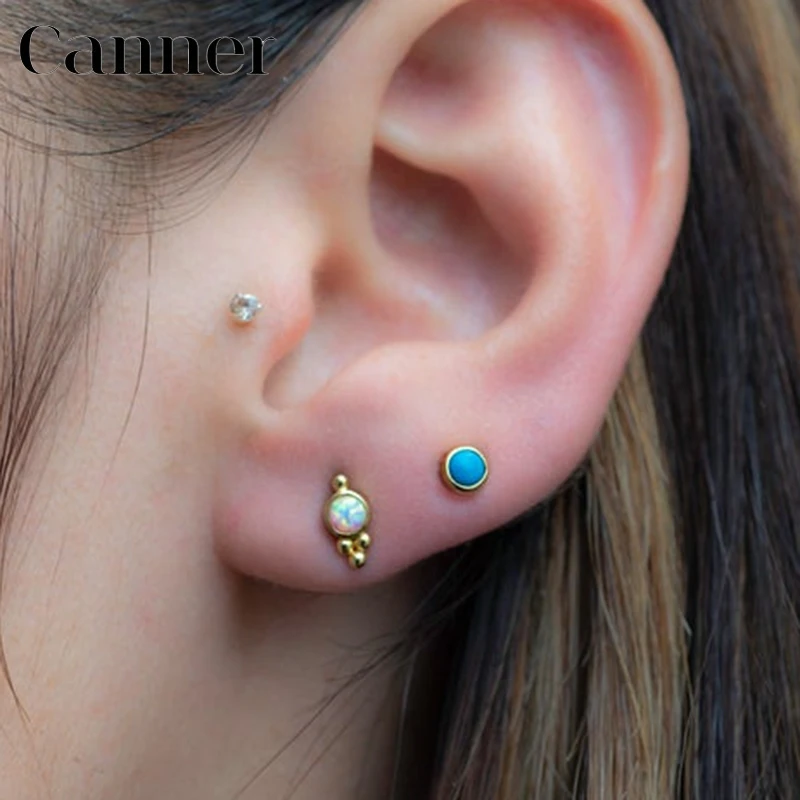 

Personality Gold Silver color Earrings for Women 925 sterling silver Geometric stars snake Zircon Stud Earrings Fashion Jewelry