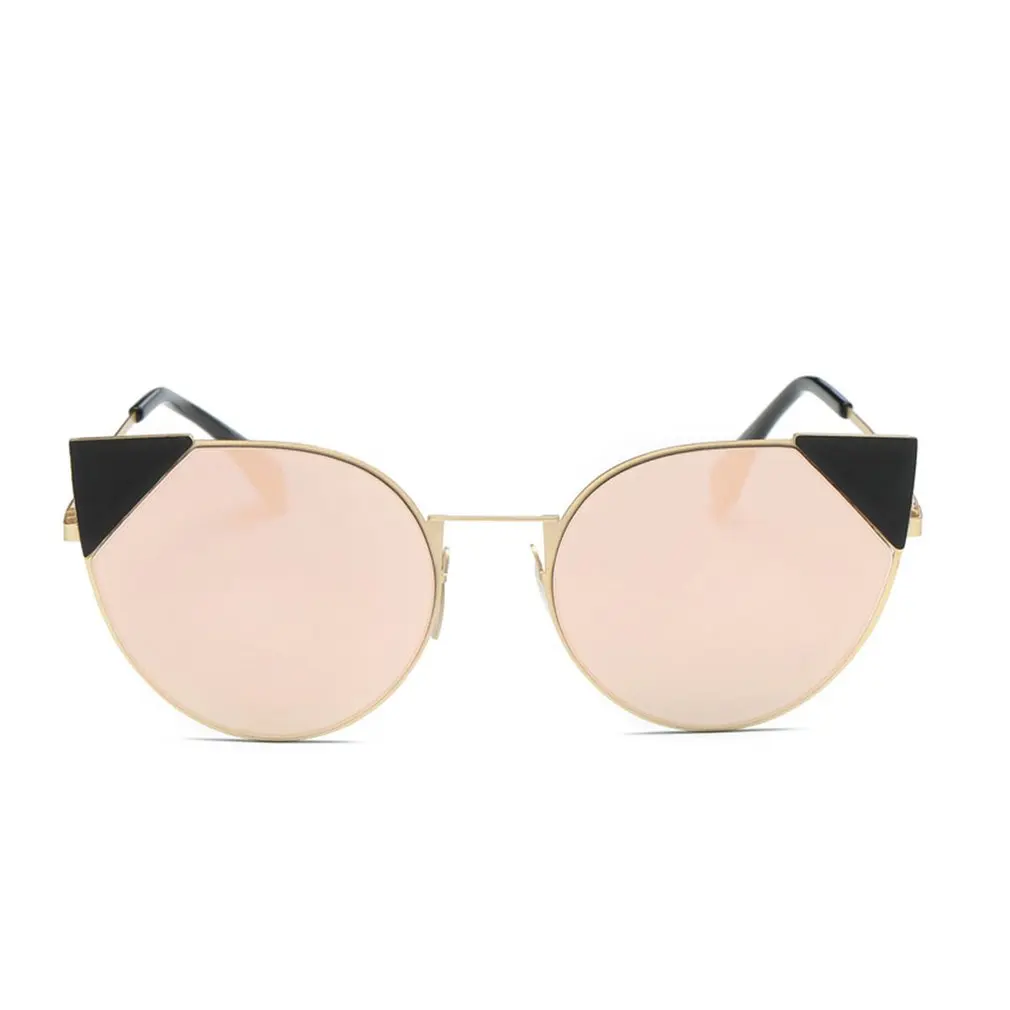 

BZ265 Stylish Colorful Sunglasses Personality Gold Frame Angle Oversize Round Mirror Fashion Lens Glasses UV400 Protect