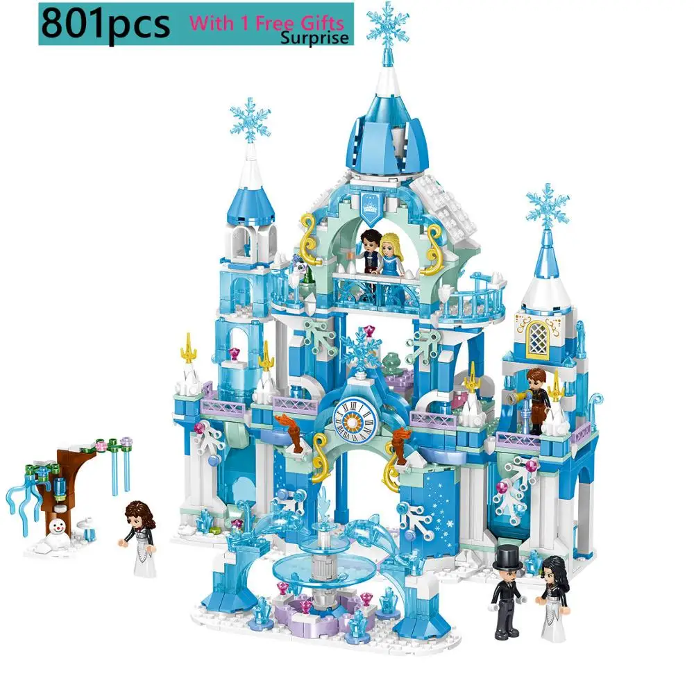 

QL1143 Girl Series Princess Ice Castle Building Blocks Set Kids Assembling Brick Compatible Friend Model Toys For Children