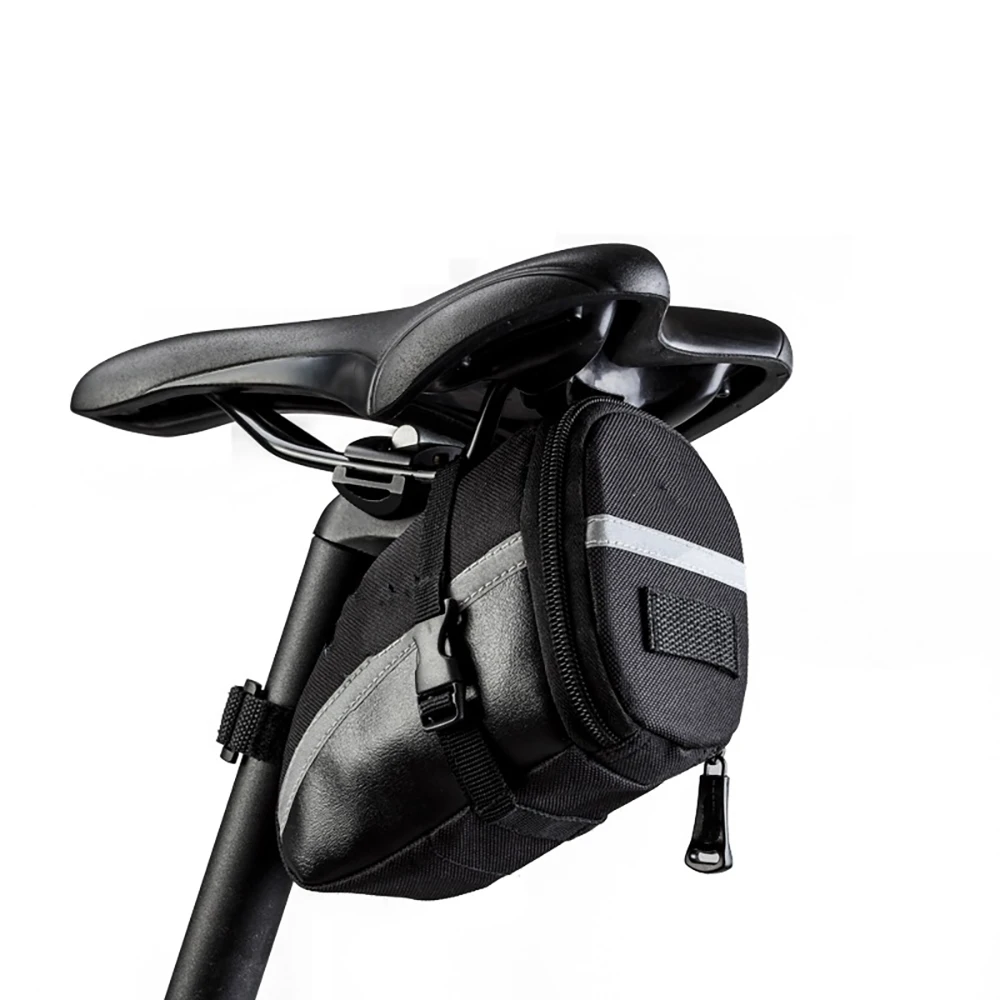 

Bicycle Riding Pu Saddle Bicycle Bag Back Seat Storage Bag Bicycle Repair Tool Pocket With Reflective Stripes Bicycle Saddle Bag