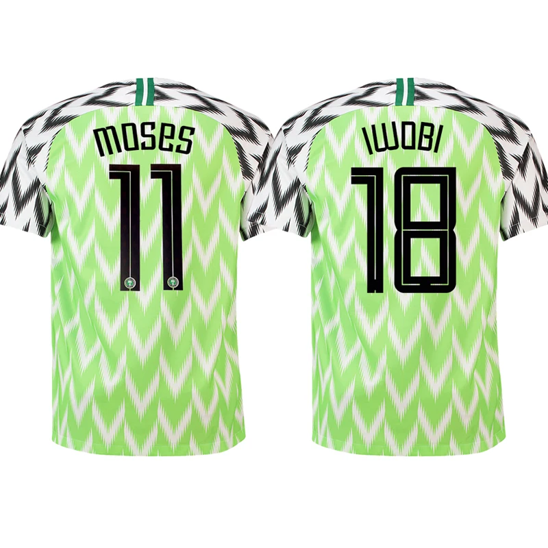 

Рубашка из Джерси «Моисей Муса» Ndidi Iwobi Ighalo Iheanacho Ekong, 2018