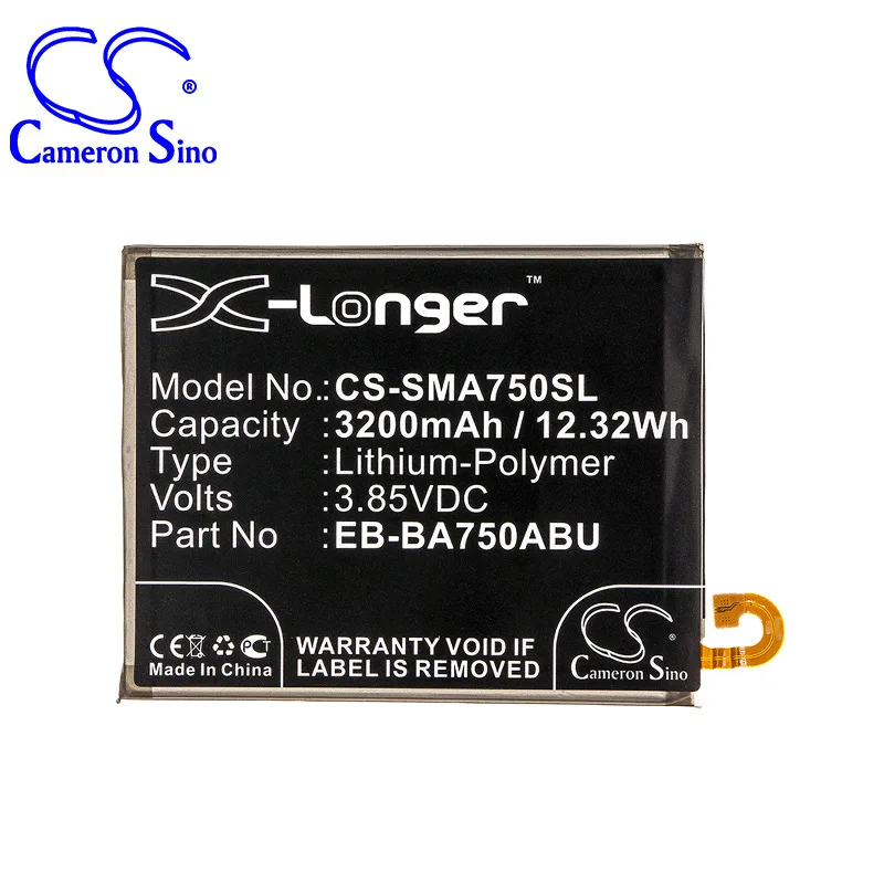 

CameronSino for SAMSUNG Galaxy A10 M10 M10 Duos SM-A105F SM-A105FN SM-A105G SM-A105M SM-A750 SM-A750F SM-A750F/DS battery