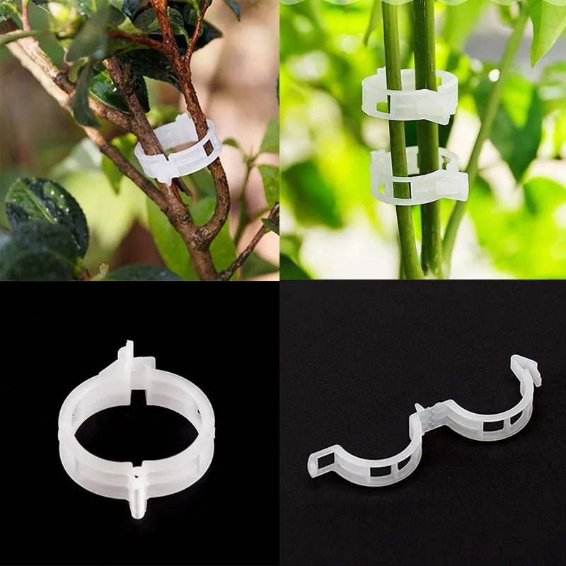 

50Pcs Plastic Plant Clips Supports Connects Protection Grafting Fixing Tool Garden Supplies for Vegetable Tomato Hanging Trellis