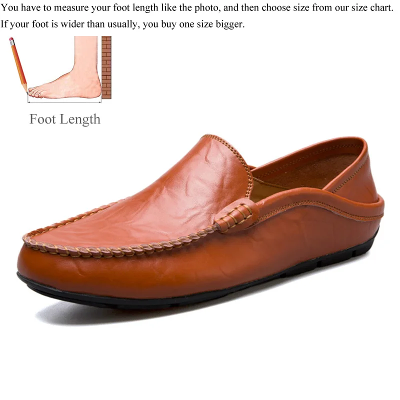 Brown Мужские лоферы; кожаная мужская повседневная обувь; zapatos de hombre mocasines; слипоны; цвет белый, черный; сезон весна-осень; buty meskie; большие размеры 46, 47 - Цвет: Brown