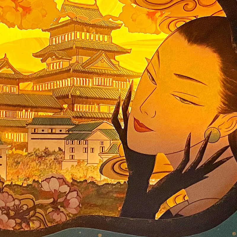 

Japanese ukiyo light and shadow paper carving lamp night lamp decorative ornament desk lamp creative gift customization