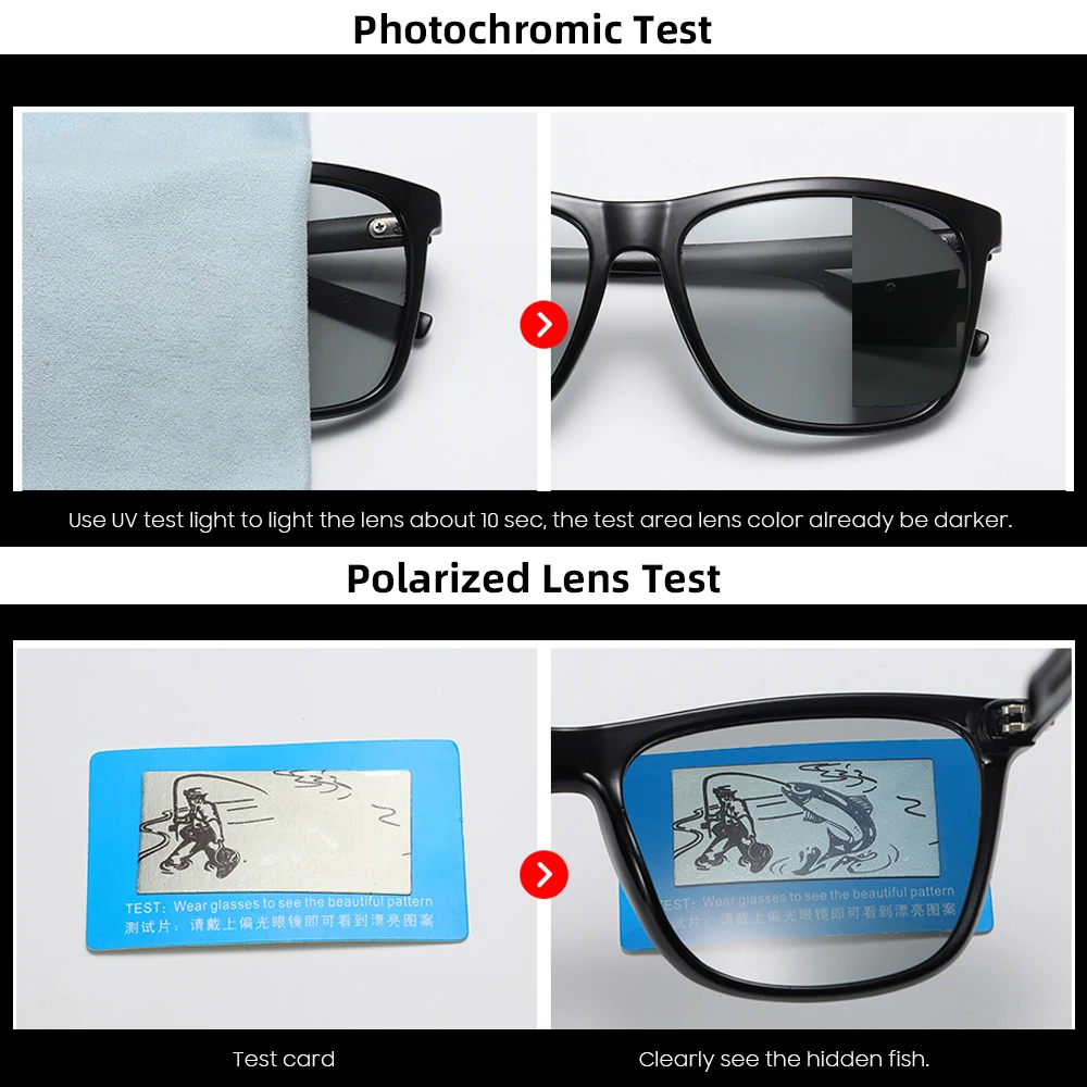 VIVIBEE изменение цвета серая оправа фотохромные поляризованные солнцезащитные очки мужские Квадратные Классические хамелеоновые глазки переходная линза очки