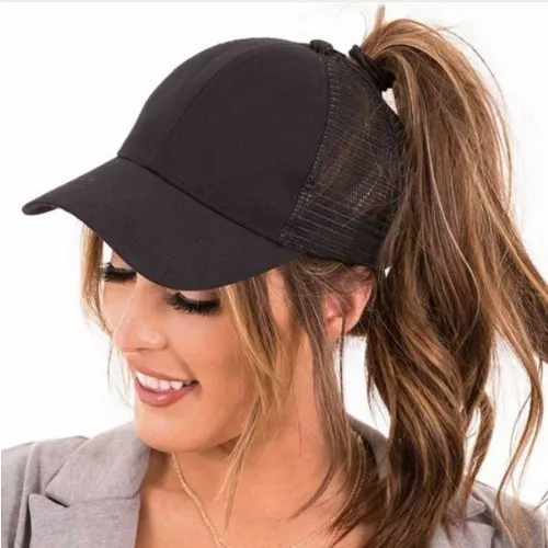 

2019 New Glitter Ponytail Baseball Caps Sequins Shining High Quality Fashion Womens Messy Bun Adjustable Snapback Hip Hop Hat