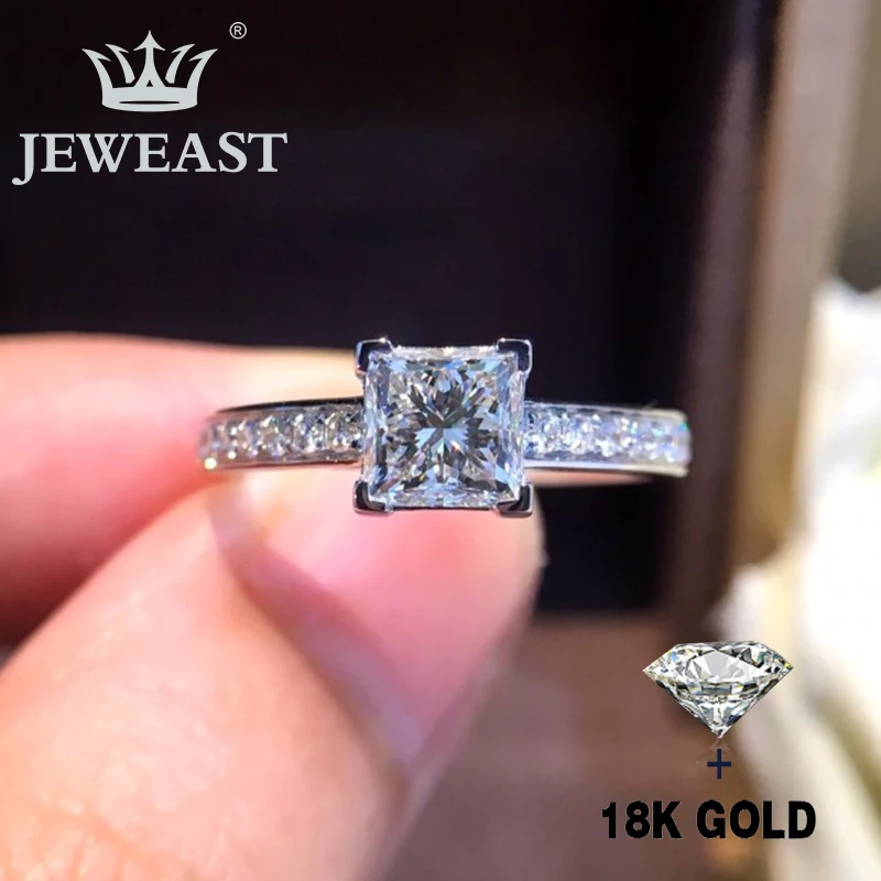 Кольцо с натуральным бриллиантом 18K золото чистое красивое кольцо драгоценными