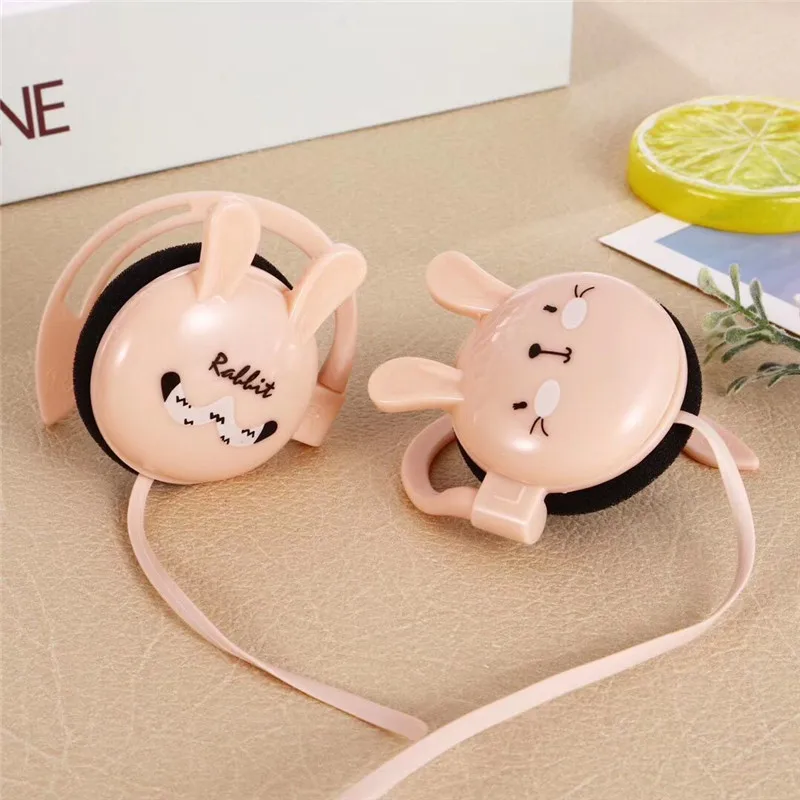 Проводные наушники с кроличьими ушками спортивные стерео для бега Детская