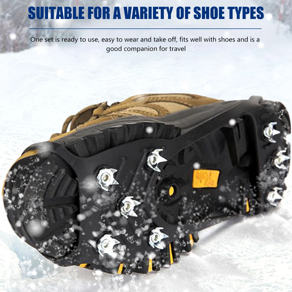 1 пара Нескользящие туфли с зажимом для льда 8 зубьев | Автомобили и мотоциклы