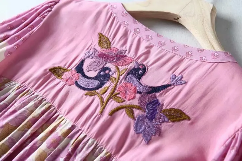 Винтажное шикарное женское розовое пляжное свободное мини платье на шнуровке с