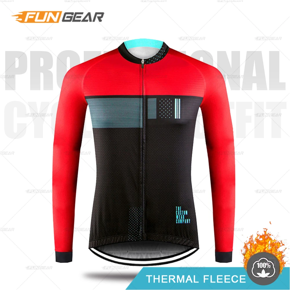 JERSEYS Зимняя одежда для велоспорта, Мужская футболка с длинным рукавом для верховой езды, комплект из теплого флиса, Майо, Ropa Ciclismo Invierno, теплая одежда - Цвет: JERSEYS