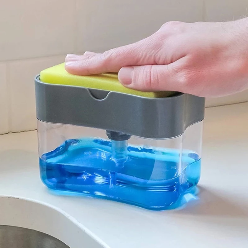 Двухслойный Пластиковый Дозатор для мыла и губки 2 в 1|Коробки ящики хранения| |