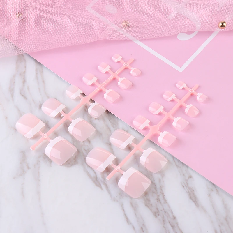 24 шт. искусственные ногти на носках накладные полное покрытие натуральные