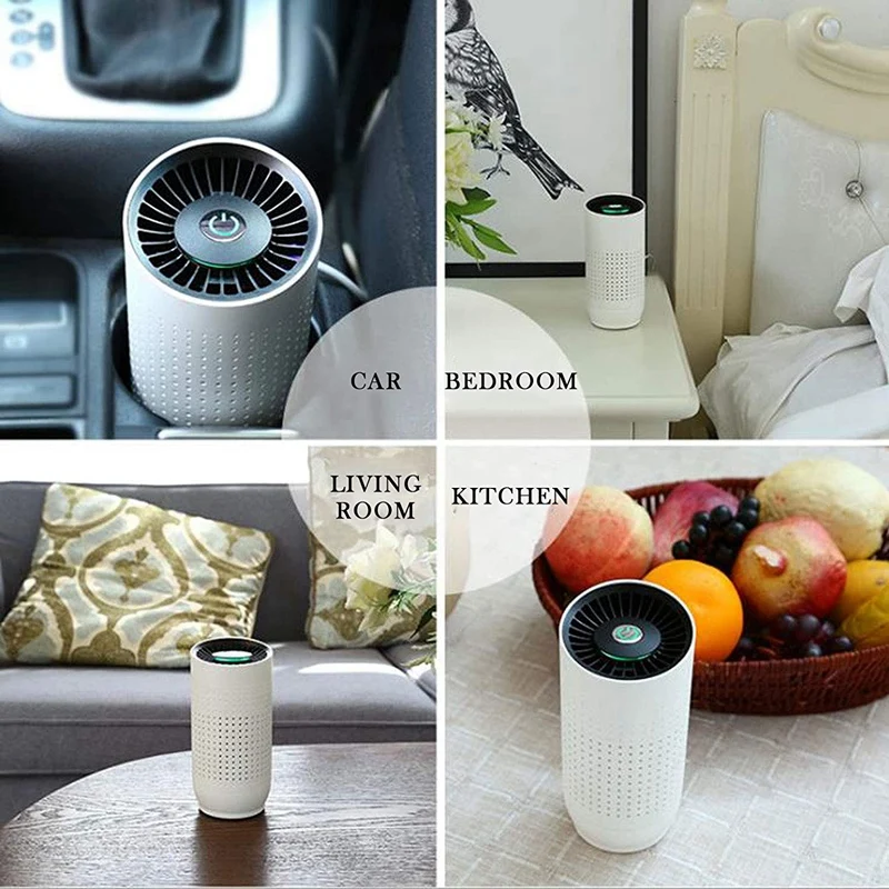 

Air Purifier for Home with True HEPA Air Purifiers Filter Small Car Air Cleaner - for Home, Office, Car - U/V Light