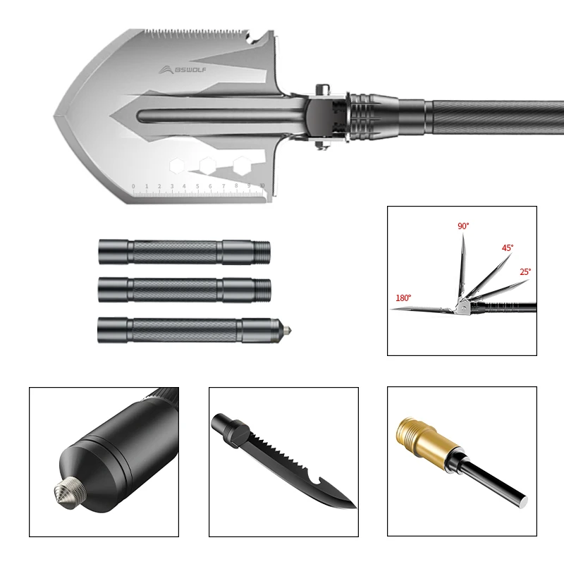 BSWolf Военная Складная лопата многоцелевой безопасности инструменты для кемпинга