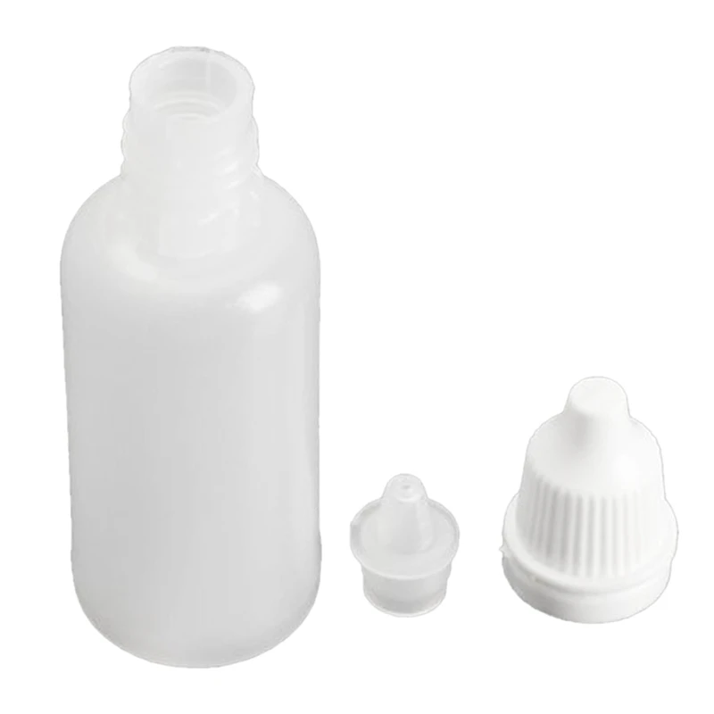 

100 Pcs Empty Eye Dropper Bottle Plastic Eye Liquid Screw Cap Lids 5ml