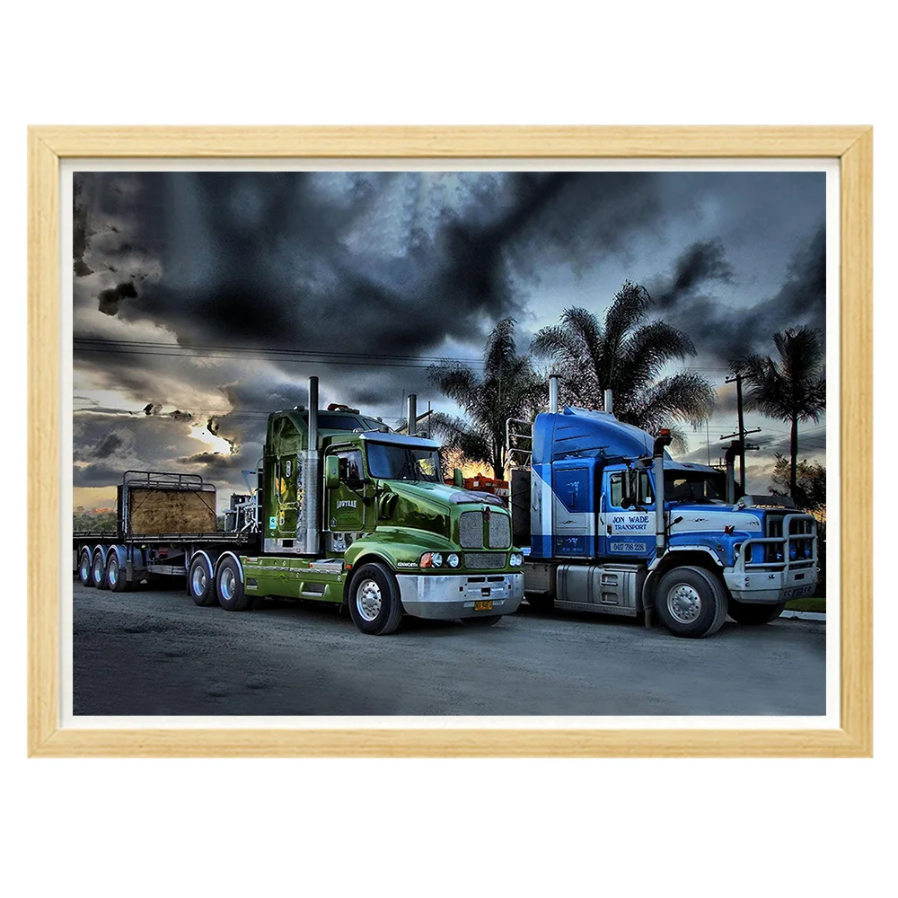 

Square diamond painting Marseille truck pattern used for home decoration painting DIY handmade full diamond full diamond