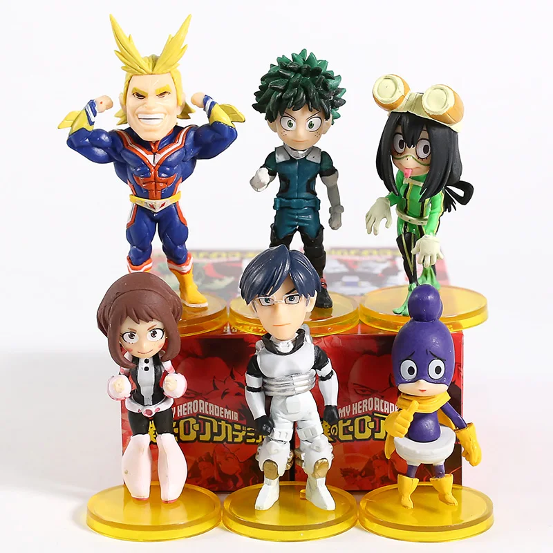 My Hero Academy Midoriya Izuku Bakugou Katsuki Todoroki Shoto All Might Ochaco Uraraka Asui Tsuyu Figures Toys Set