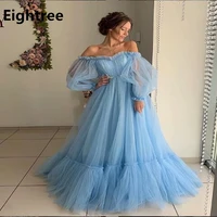 eightree appliques off the shoulder full sleeve prom dresses floor length a line pleated sweetheart evening formal party gowns