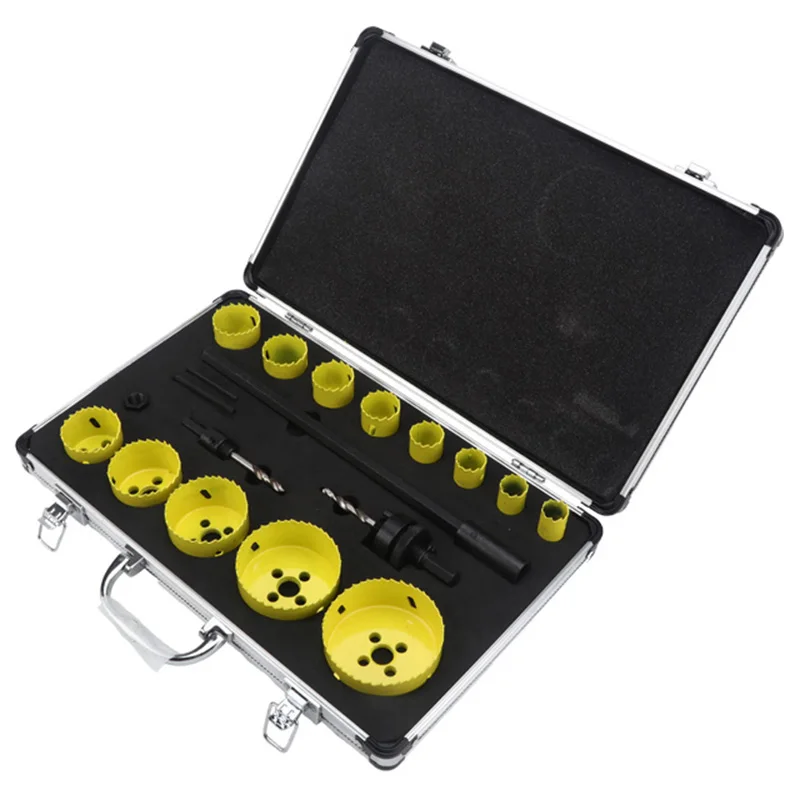 19Pcs Bi Metal Hole Saw Cutter Kit Blade Drilling Tool Arbor Pilot Drill Set for Wood Carpenter Plumber DB04037 | Инструменты