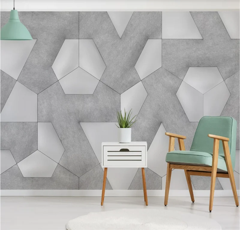 

Пользовательские обои 3D фото трехмерные свежие и простые геометрические фоны настенная живопись настенное покрытие 8d