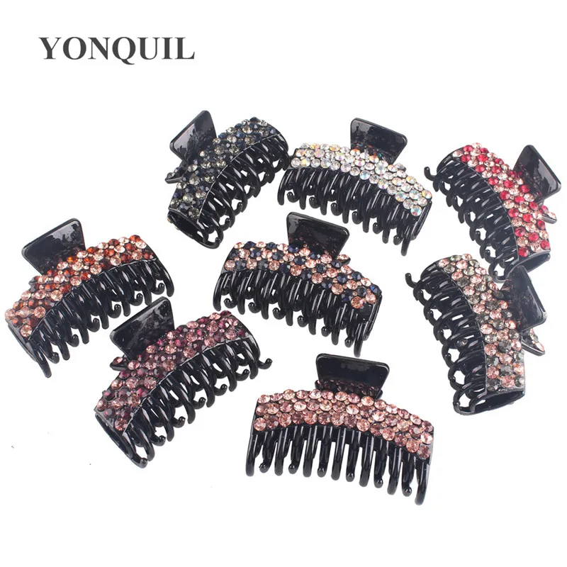 

Пластиковые заколки для волос со стразами, зажимы для волос со стразами, заколки для волос для девочек, заколки-крабы, зажимы для волос с кри...