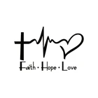 Наклейка виниловая для окна с надписью на тему веры, надежды, любви, Иисуса, Христианской Библии