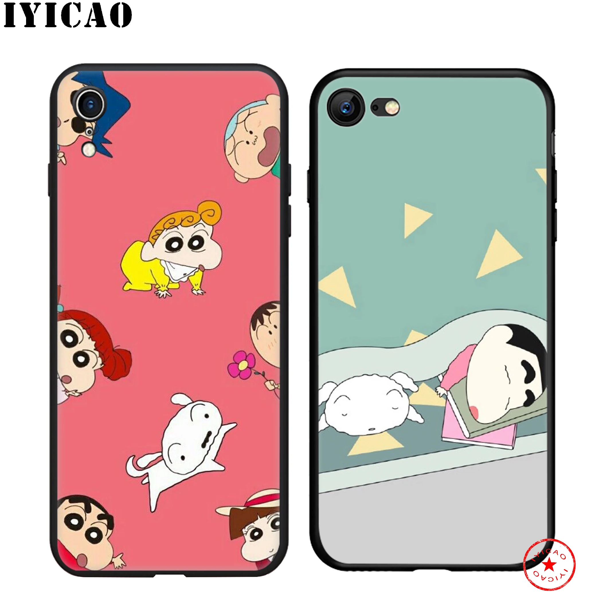 Мягкий Черный силиконовый чехол IYICAO Crayon Shin-chan для iPhone 11 Pro Xr Xs Max X или 10 8 7 6 6S Plus 5 5S SE