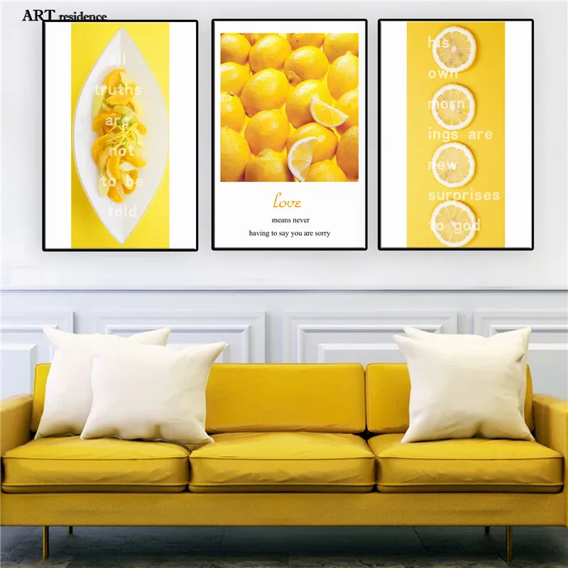 Современная картина ARTRESIDENCE рисунок лимона художественный постер украшение для
