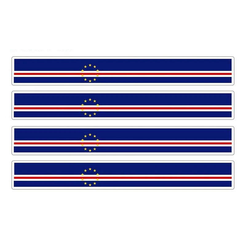 

4pcs Patriotic Stickers Flag Stripes Vinyl KK PVC 13cm X 1.7cm Car Window Motorcycle Decoration Tuning Cape Verde Car Stickers