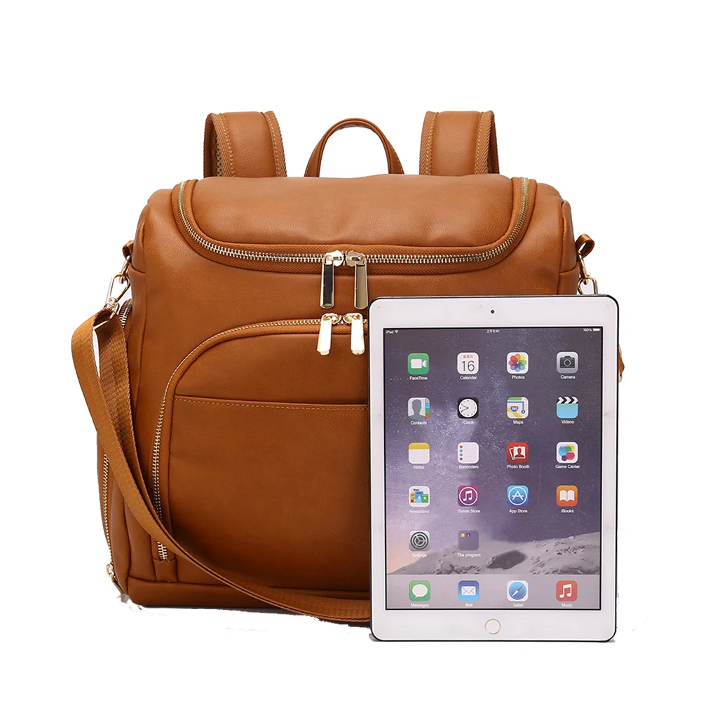 Сумка для подгузников из искусственной кожи мам многофункциональная