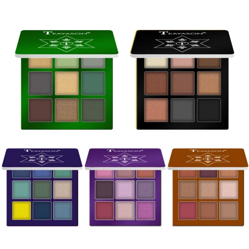 Блестящие алмазные тени для век палитра теней зеленого синего фиолетового