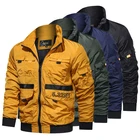 Ветровка мужская с множеством карманов, бомбер в стиле милитари, Повседневная бейсбольная куртка на молнии, осень 2022