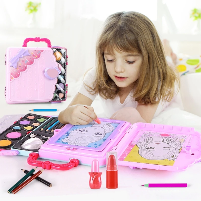 

Makeup Box Painting Toy With Lights Drawing Copy Pad Board Makeup Toy For Princess Girl