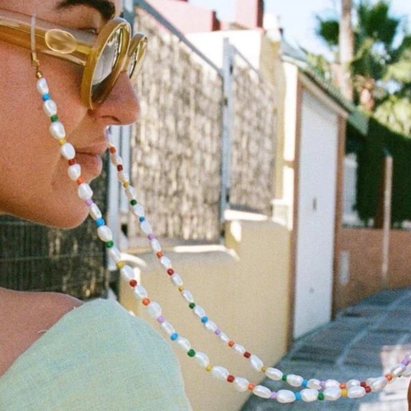 

Fashion Natural Pearls Face Mask Lanyard Strap Safety Mask Rest Pearls Beaded Sunglasses Holder Cords Eyewear Retainer