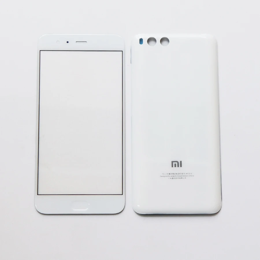 Для XIAOMI Mi6 Mi 6 задний корпус Батарейная Дверь Задняя стеклянная крышка чехол+ Передний сенсорный экран внешняя стеклянная панель черный белый синий