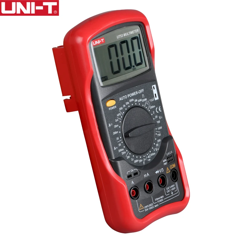 

UNI-T UT53 Standard Digital Multimeters Resistance Measurement DC/AC Voltmeter Ammeter Ohmmeter Tester LCD Backlight