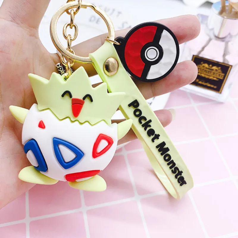 3D Аниме Фигурка Pokemon Go брелок милый Пикачу кольцо для ключей с игрушкой орнамент подвеска брелок для ключей детский брелок подарок