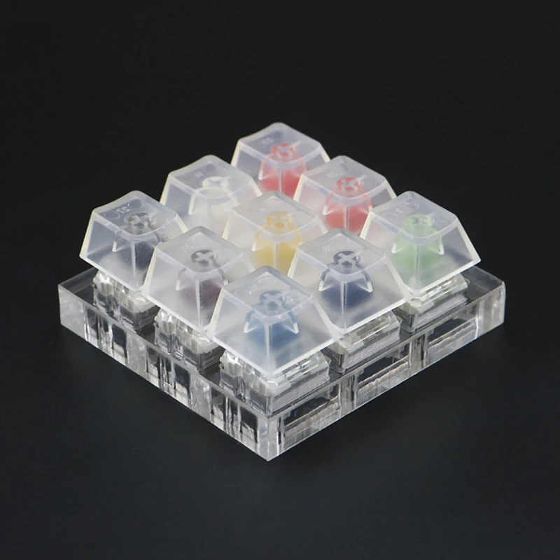 

Cherry MX Switch Tester Shaft Cover Transparent Keycap Base Mechanical Keyboards 9-Key Switch Testing Tool acrylic base