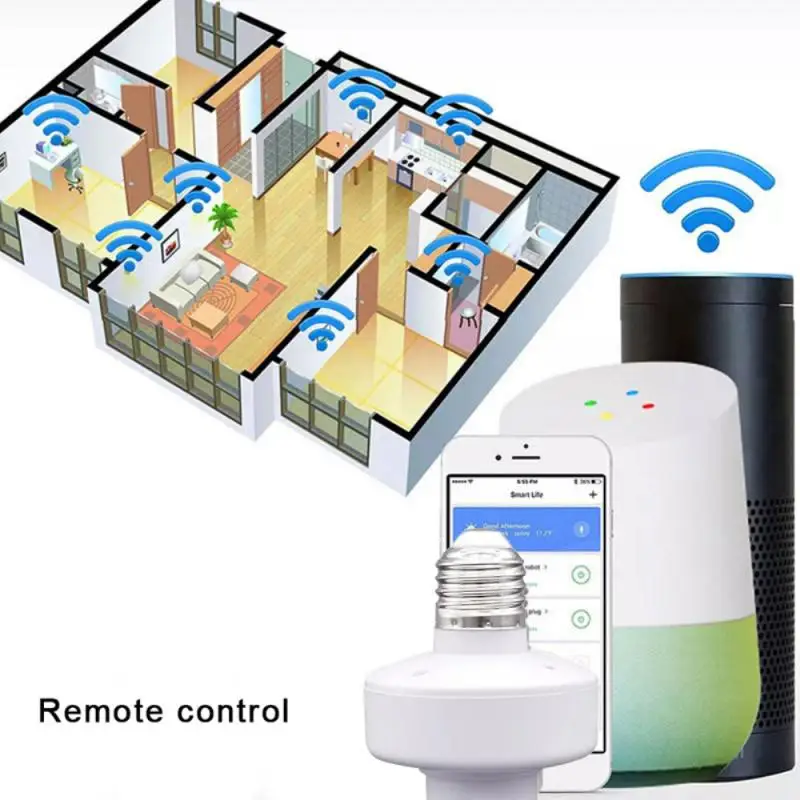 

Smart WiFi Light Bulb Socket Smart E27 E26 Light Bulb Adapter Smart Remote Control Light Lamp Bulb Holder For Google Home