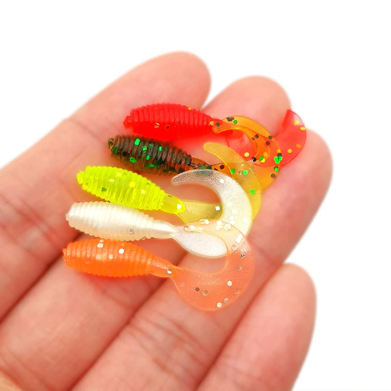 20 шт. миниатюрная Мягкая силиконовая приманка в виде гусеницы для рыбалки