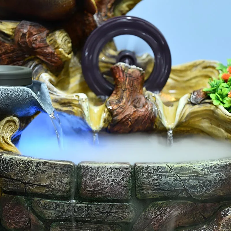 Креативный фонтан из смолы 110 В/220 В настольный с водой фэн-шуй колесо для