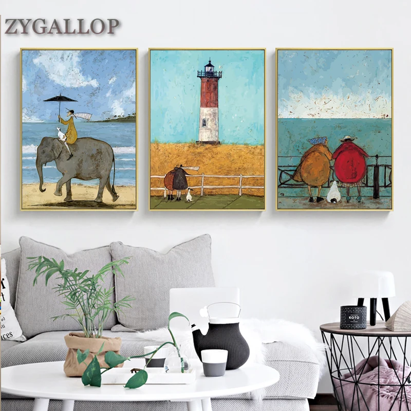 Happy Family абстрактная картина для влюбленных холст Скандинавское настенное