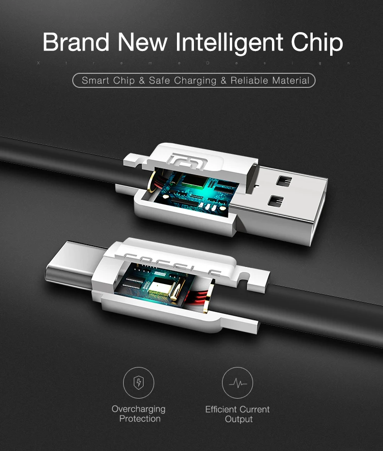 Cafele usb type-C кабель для Xiaomi 8 плоский кабель type-C для huawei P20 быстрая передача данных зарядное устройство type C для Xiaomi 8 SE