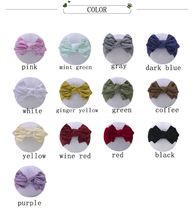 

Fashion New Bow Knot Headbands for Baby Girls Lovely Infant Solid Color Head Wraps Toddler Turbans Baby Cotton Hair Accessories