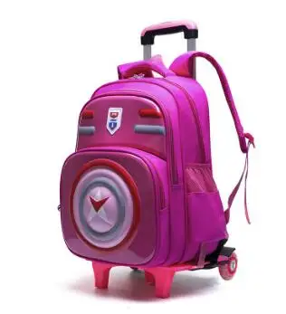 2 Wheels red Школьная сумка на колесиках, детские рюкзаки на колесиках, детский рюкзак на колесиках, школьные сумки с колесиками, студенческий рюкзак на колесиках - Цвет: 2 Wheels red
